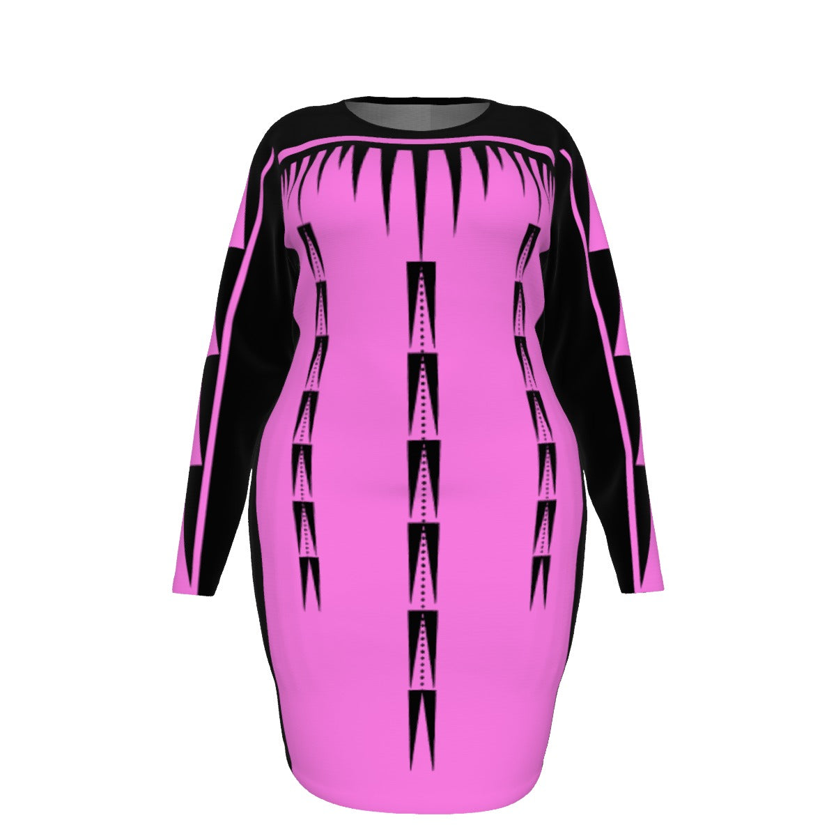 Native Print Mesh Dress Plus