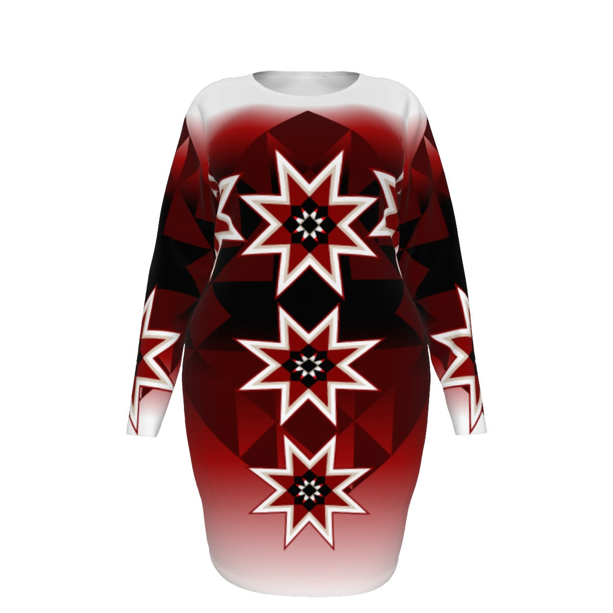 Red Star Mesh Dress Plus