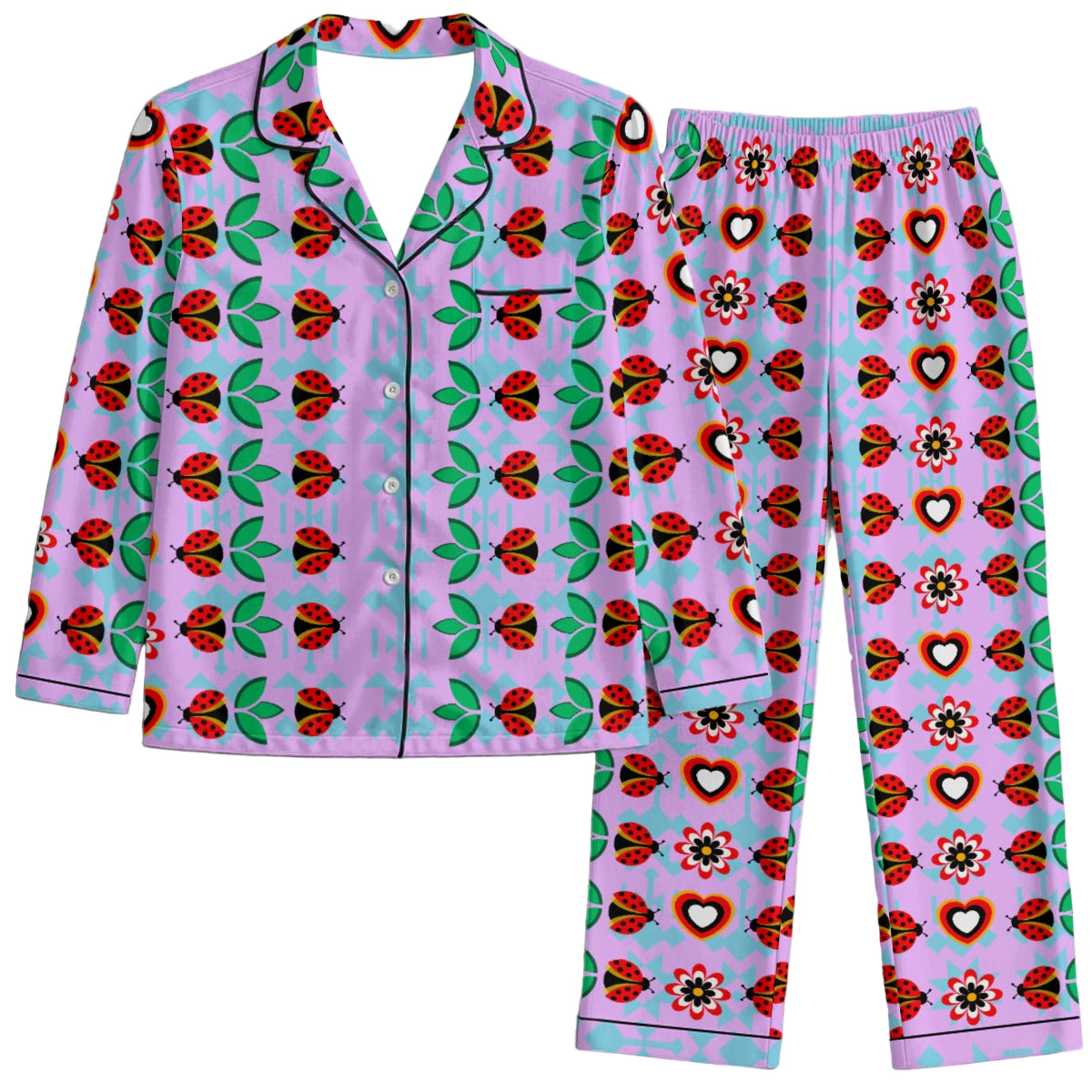 Lady Bug Satin Pajama Set