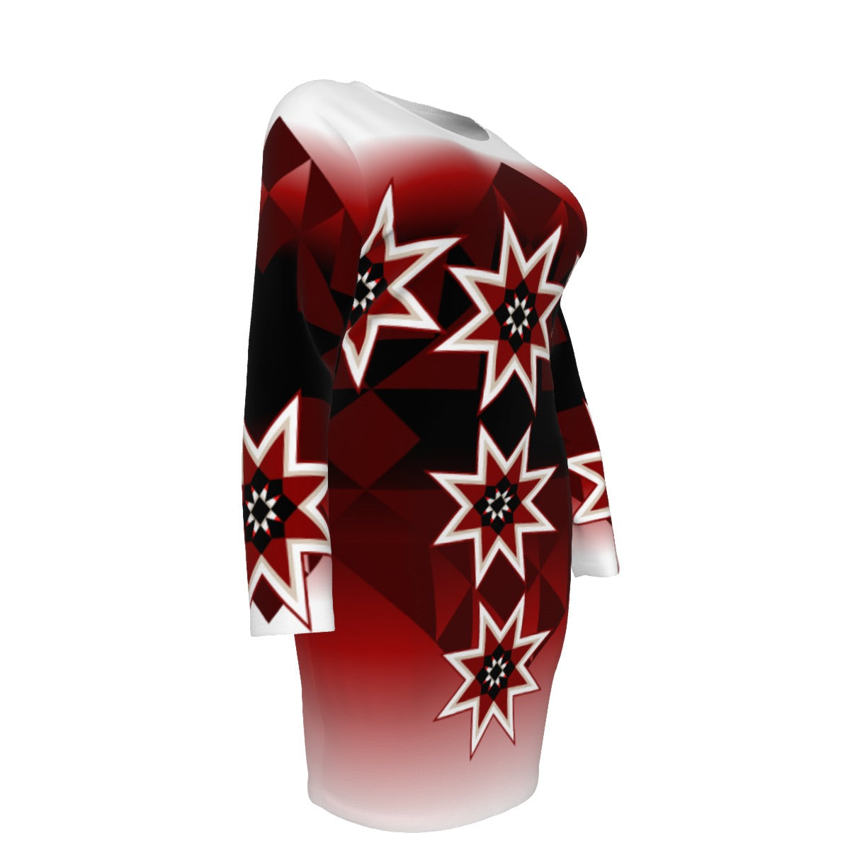 Red Star Mesh Dress Plus