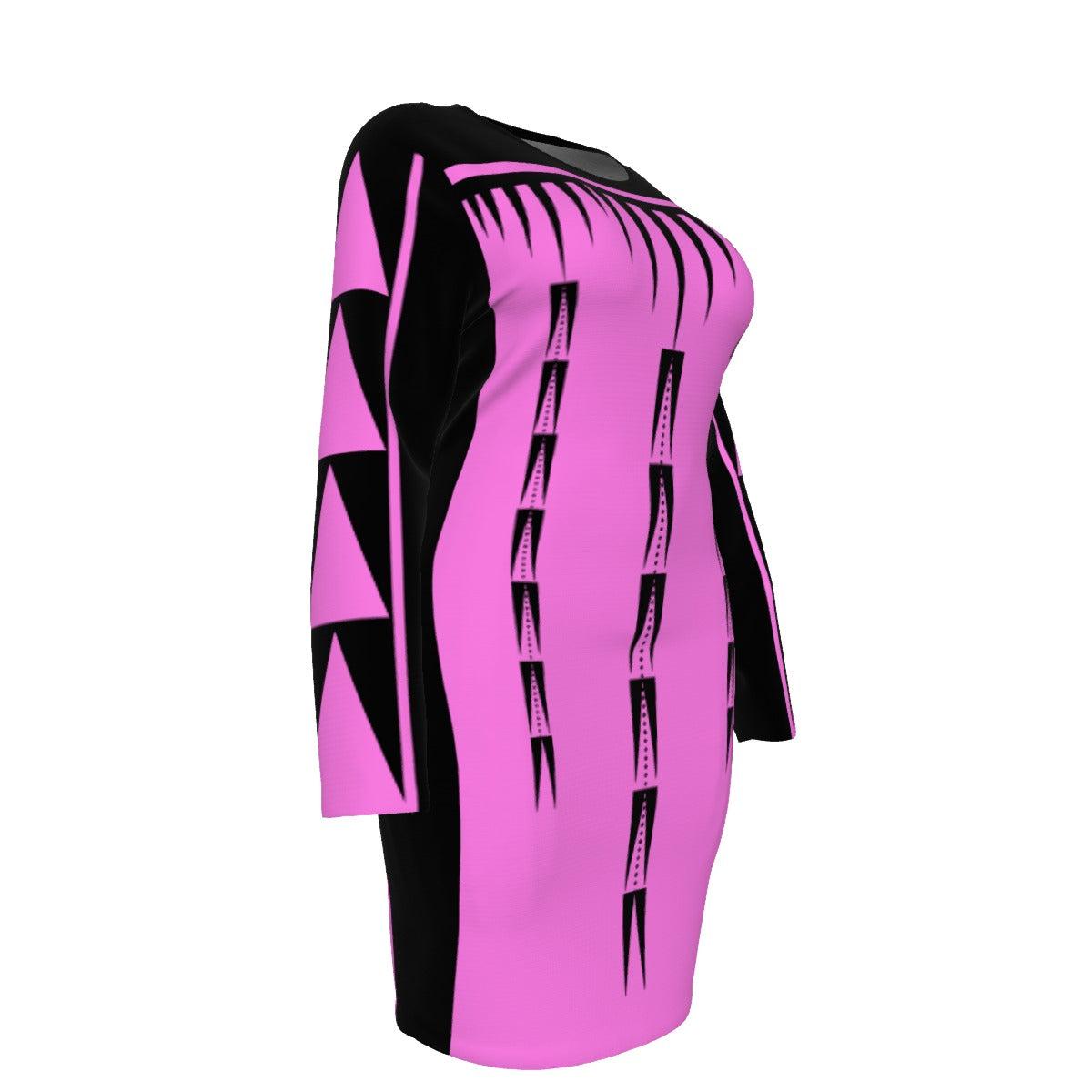 Native Print Mesh Dress Plus