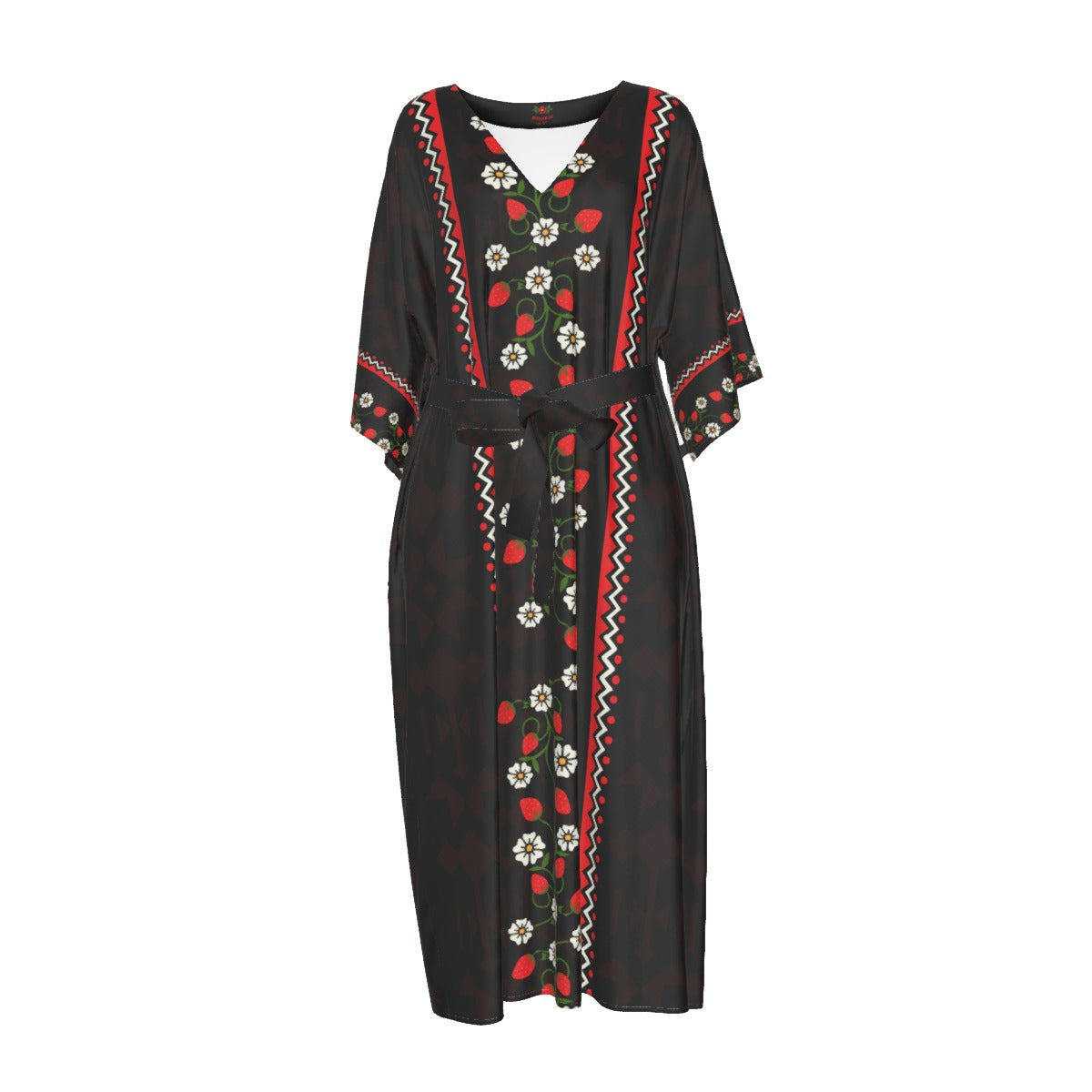 Strawberry Heart Berry Flowy Long Dress