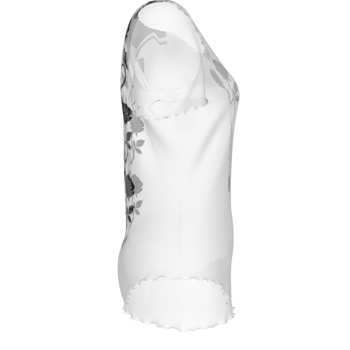 Rose Feather Mesh Top