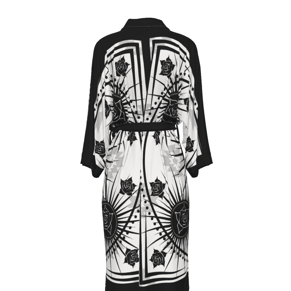 Deadly Rose Satin Kimono Robe