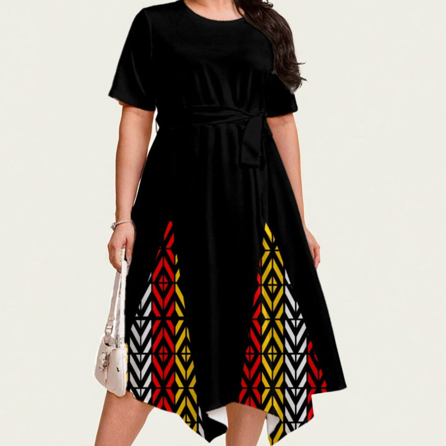 Medicine Wheel Belted Midi Dress