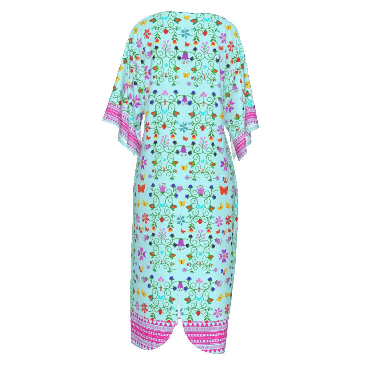 Native Woodland Floral Flowy Silky  Dress