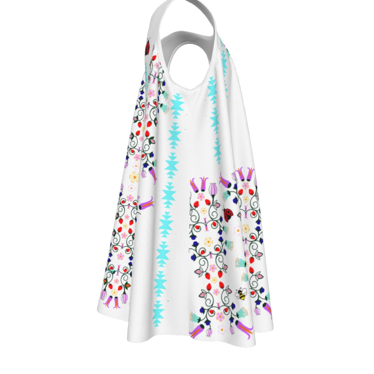 Girls Cotton ᓇᓈᑐᐦᑳᐧᐸᑲᐧᓃᐤ it has many-coloured flowers Dress