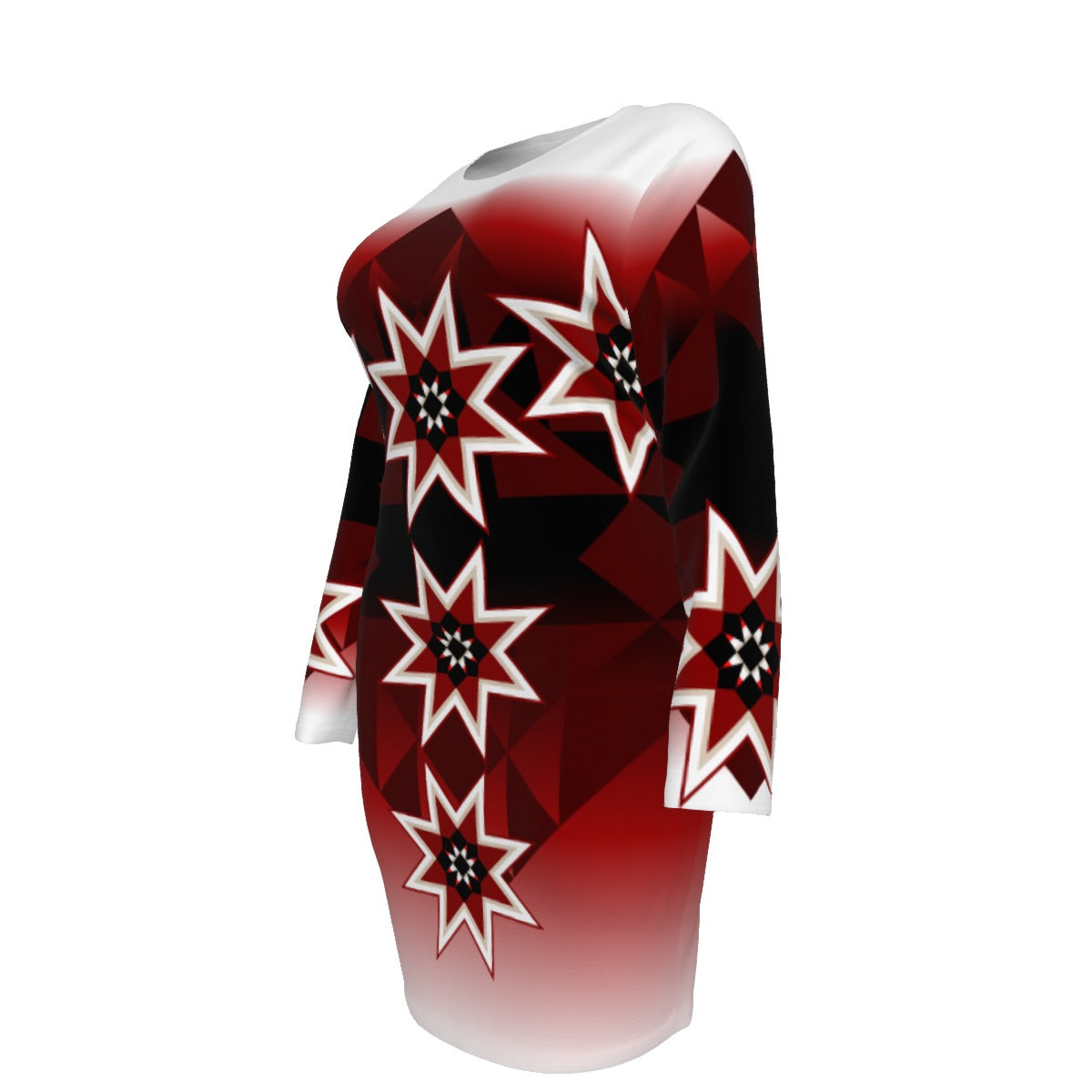 Red Star Mesh Dress Plus