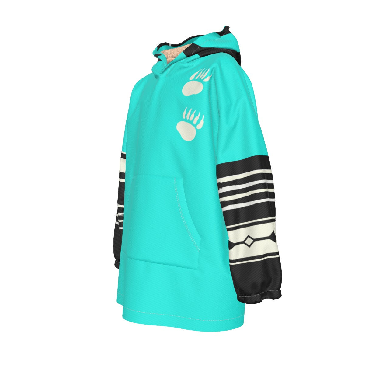 Kid's maskwa ᒪᐢᑲ Bear Sherpa Fleece Hoodie Blanket