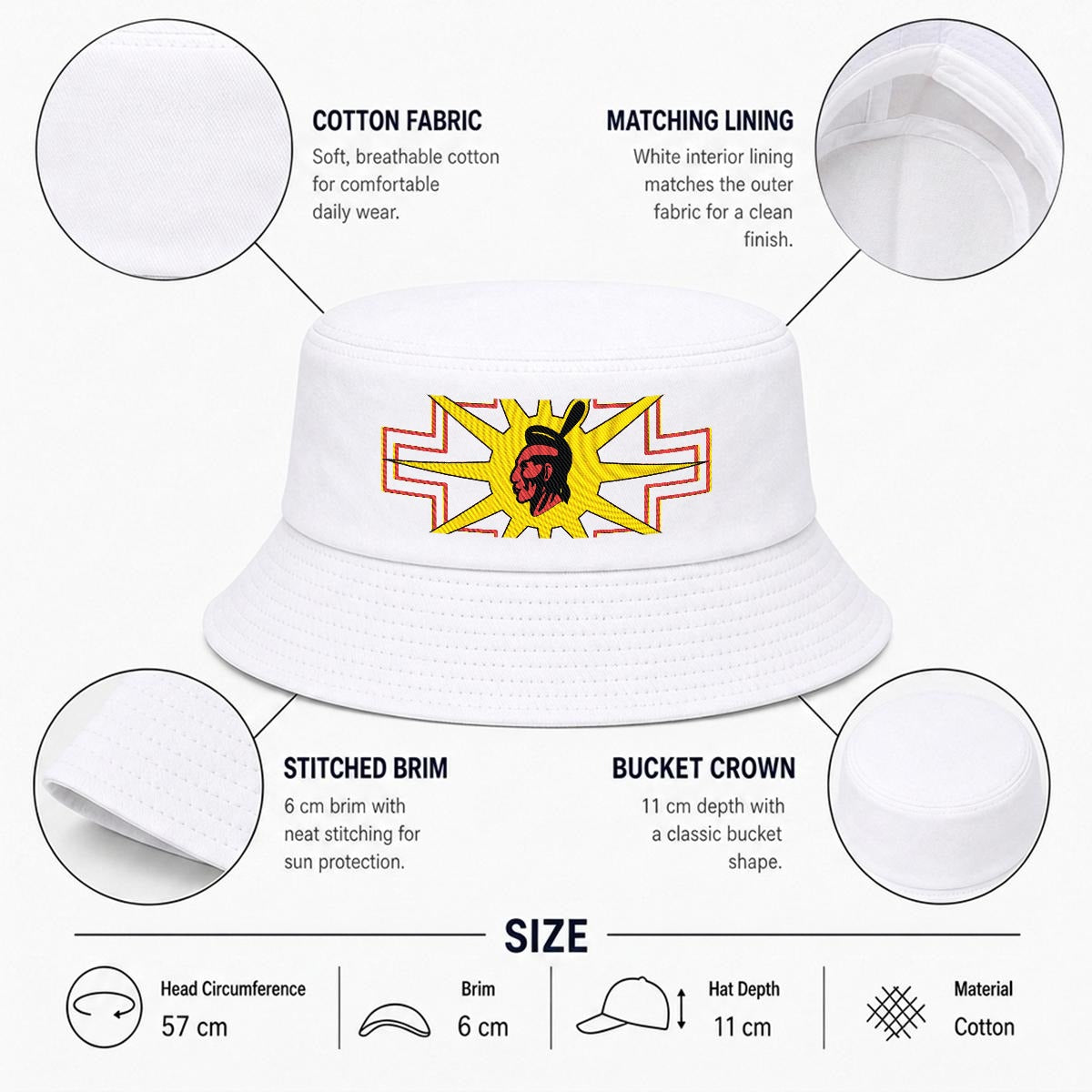 Warrior Embroidered Bucket Hat