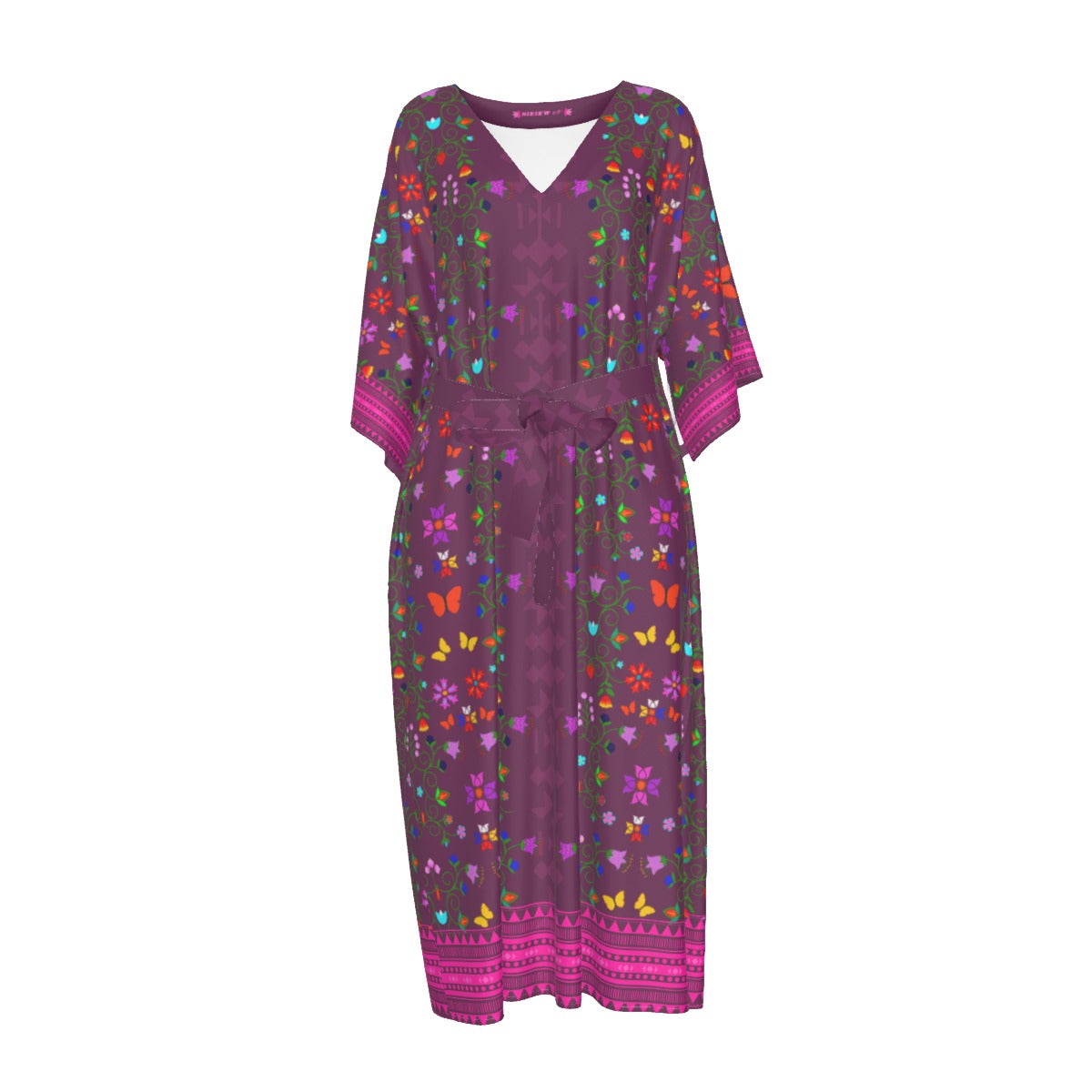 Native Woodland Floral Flowy Silky  Dress