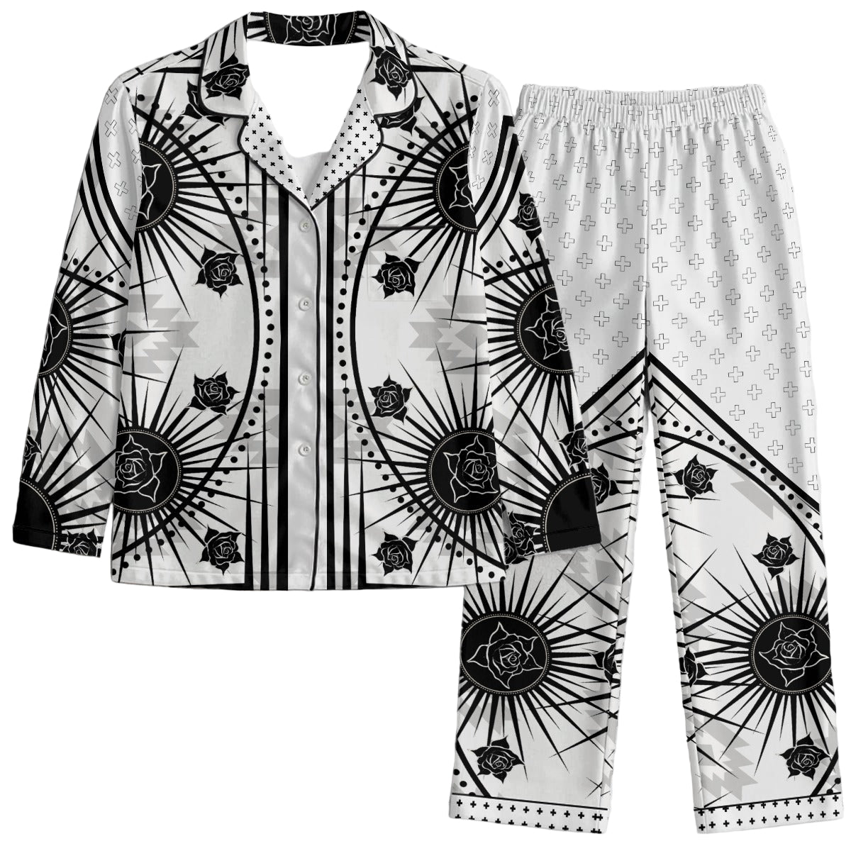 Deadly Rose Satin Pajama Set