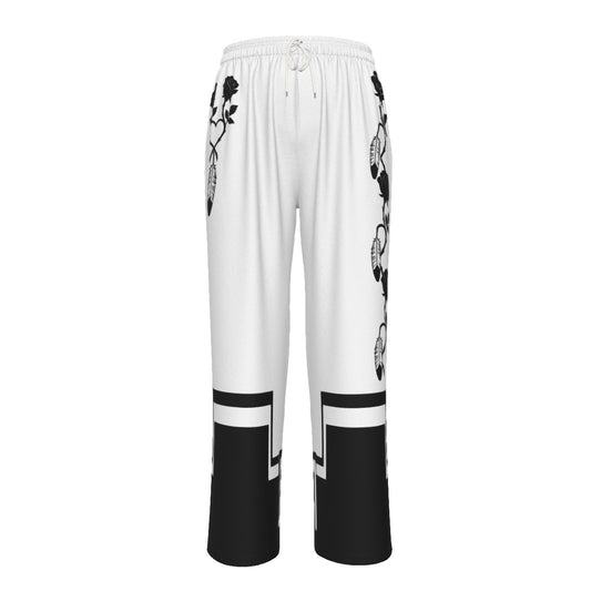 Featherly Rose Cotton Wide-Leg Pants