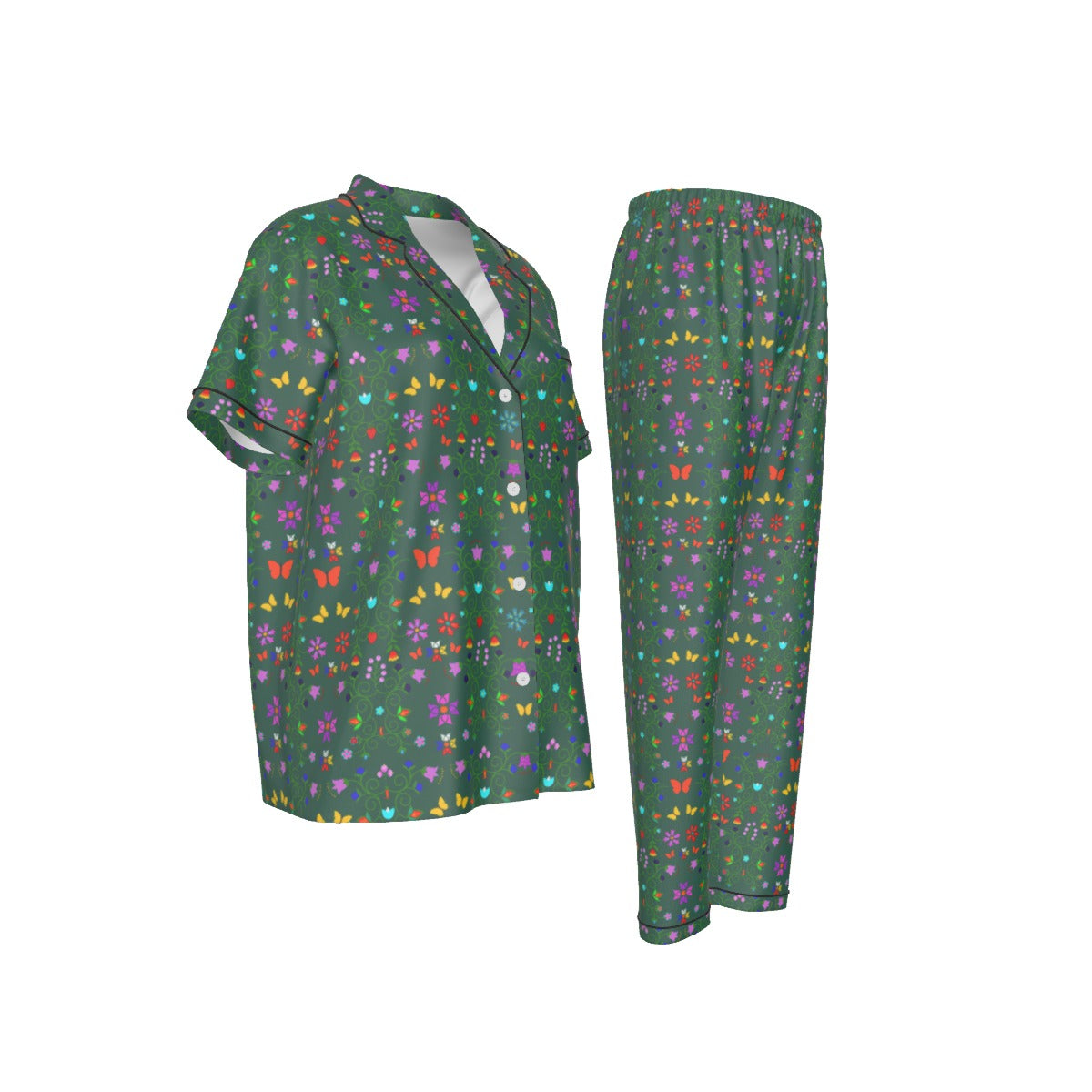 Floral Short Sleeve Pajamas Set