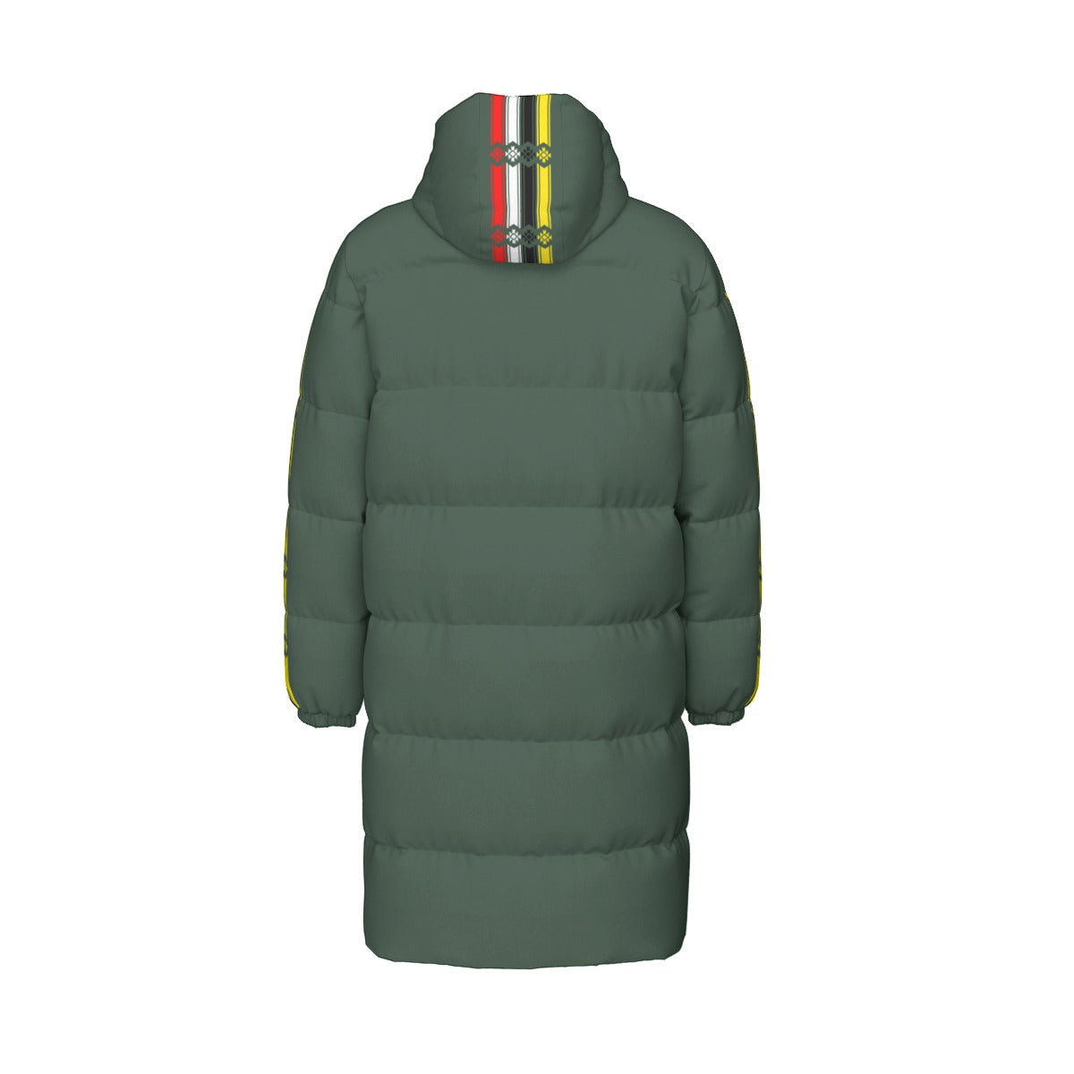 Medicine Wheel Ribbon Long Duck Down Jacket