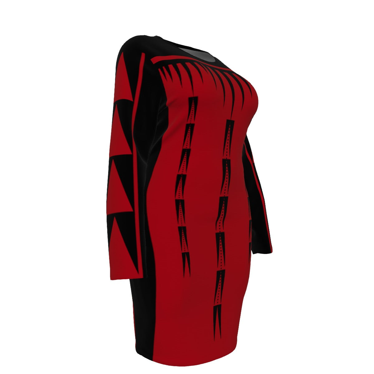 Native Print Mesh Dress Plus