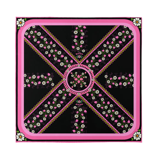 Strawberry Heart Berry Pink Kokum Silky Scarf