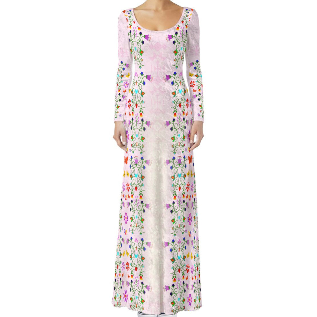 Velvet Floral Maxi Dress Indigenous Fashion