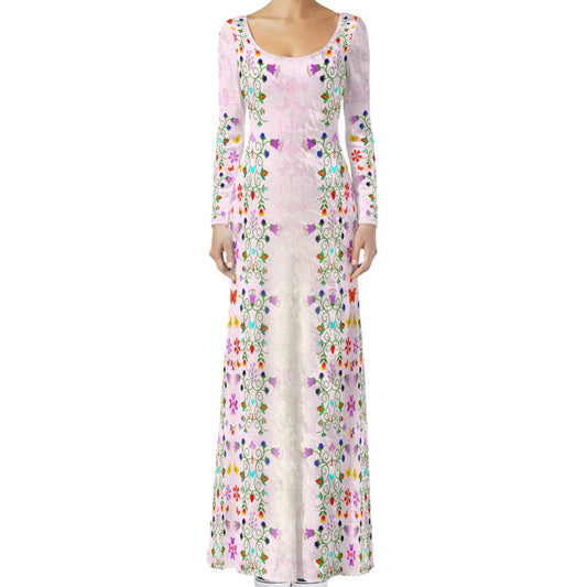 Velvet Floral Maxi Dress Indigenous Fashion