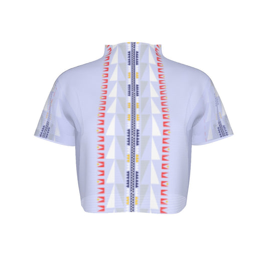 Moon and Sun Mesh Cropped Shirt Short Sleeve