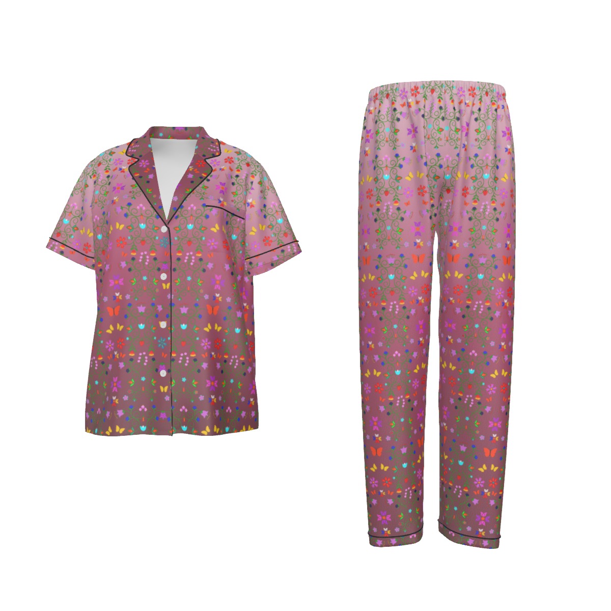 Floral Short Sleeve Pajamas Set