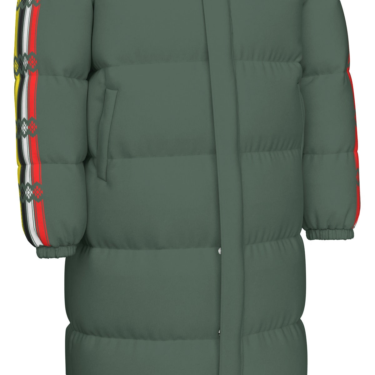 Medicine Wheel Ribbon Long Duck Down Jacket