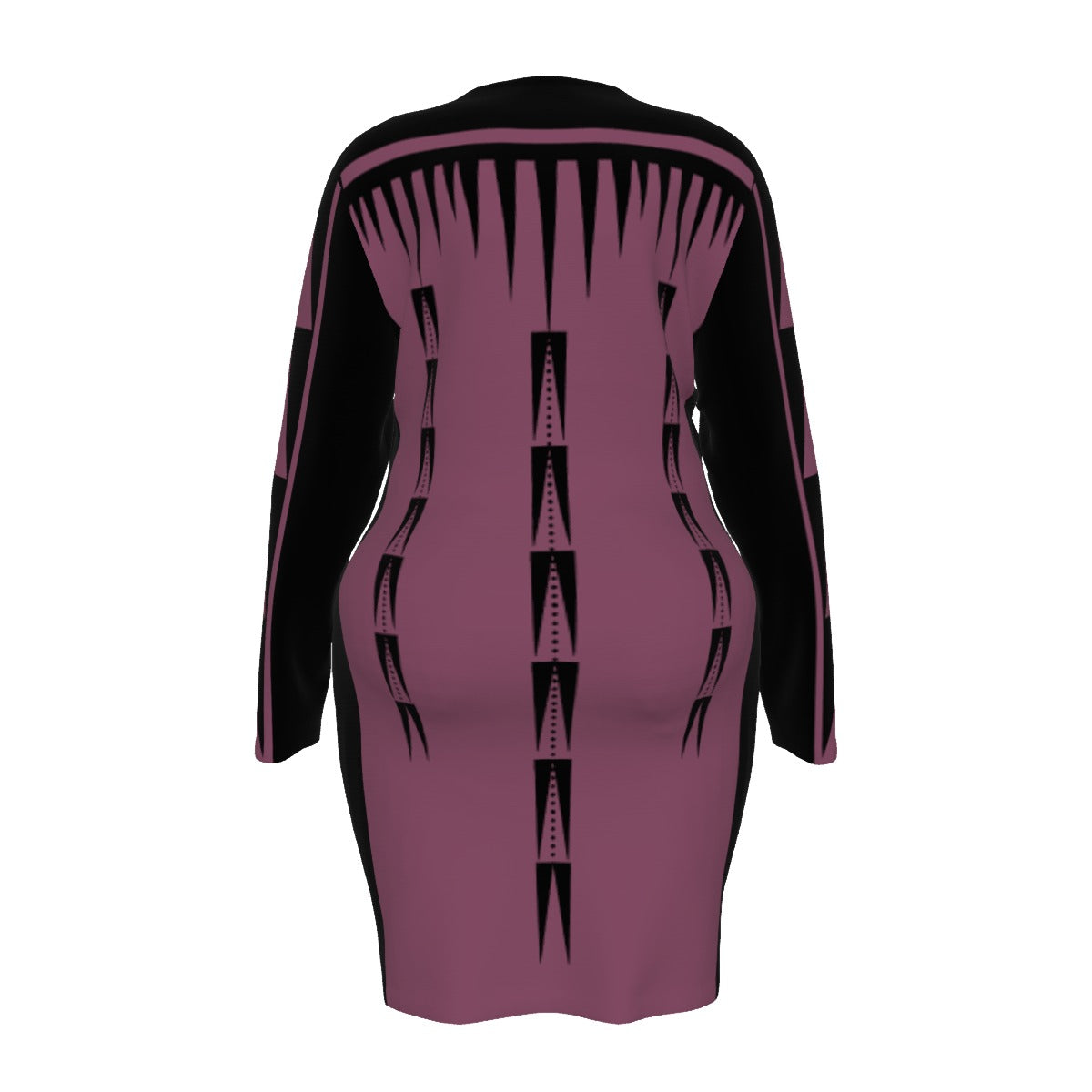 Native Print Mesh Dress Plus