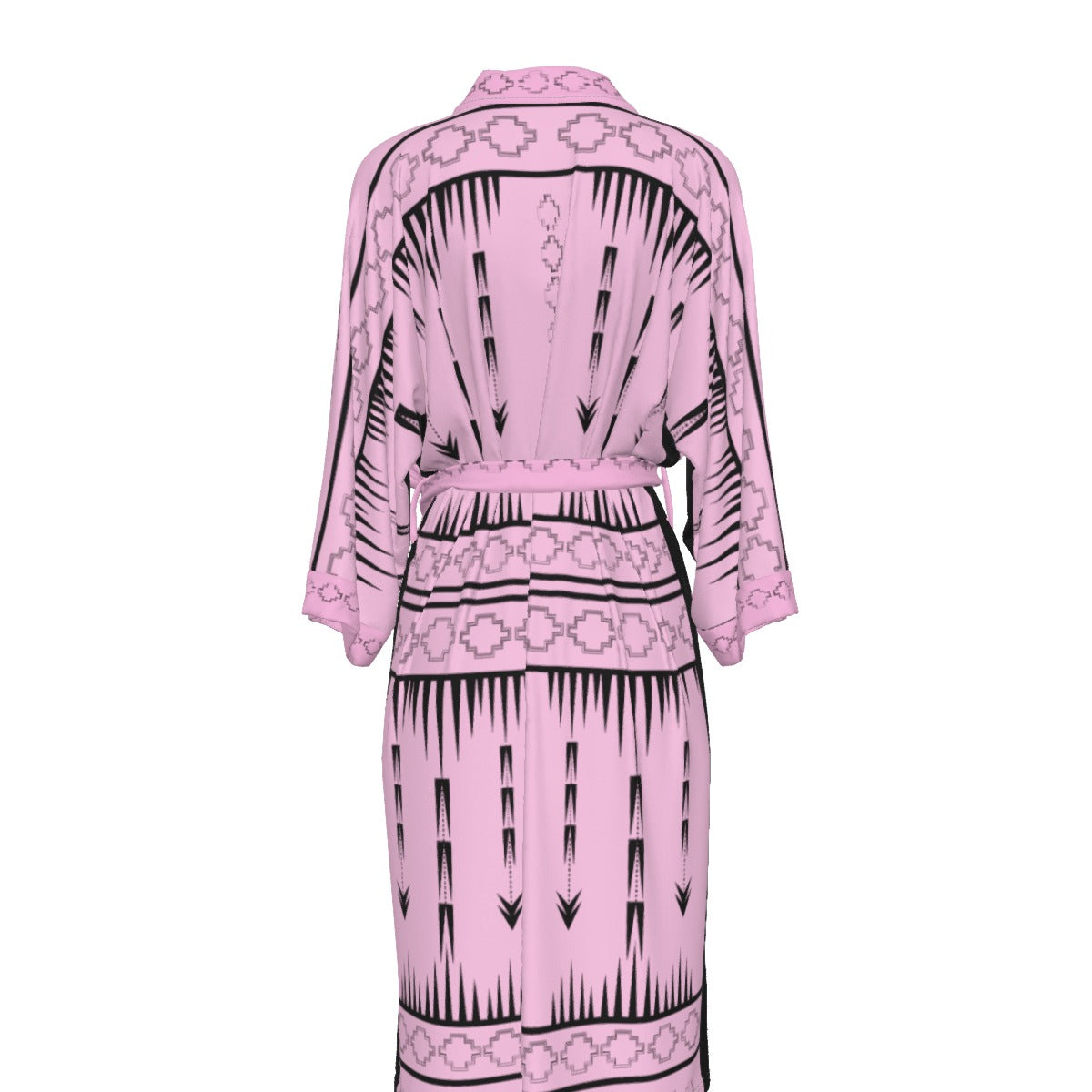 Native Print Satin Kimono Robe