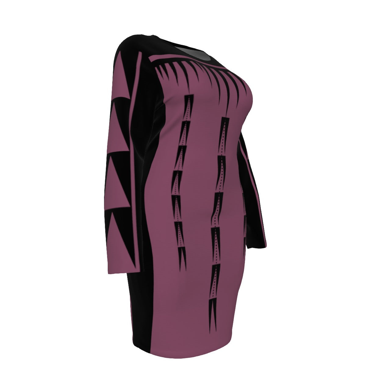 Native Print Mesh Dress Plus