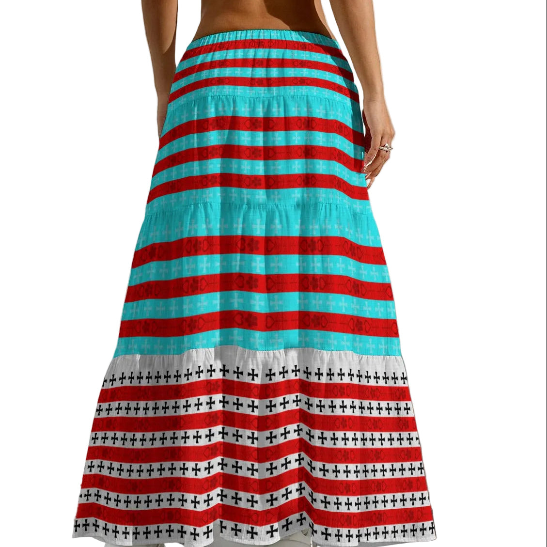 ᒥᑌᐦ miteh Heart Pleated Long native Skirt Indigenous Fashion