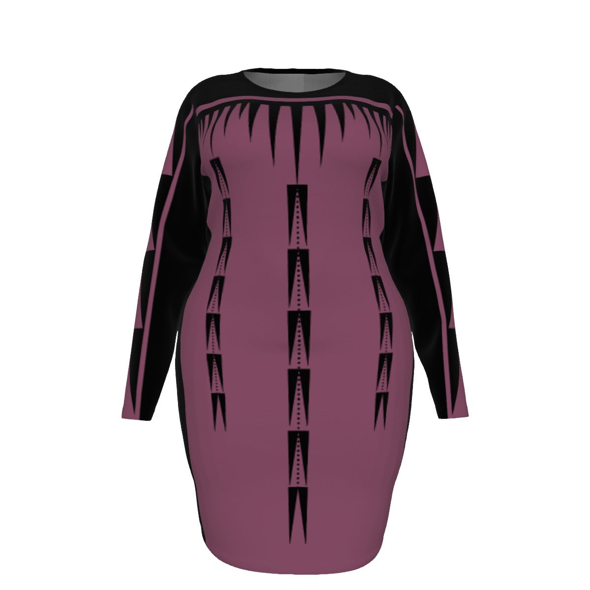 Native Print Mesh Dress Plus