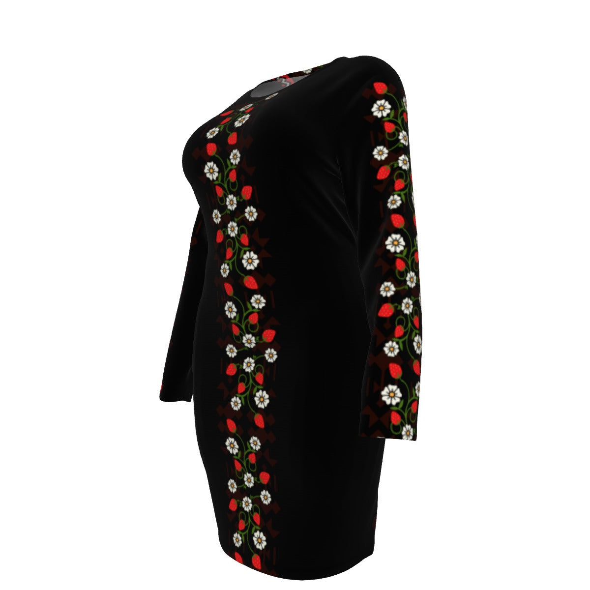 Strawberry Heart Berry Mesh Dress Plus