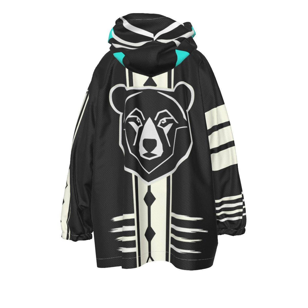 Kid's maskwa ᒪᐢᑲ Bear Sherpa Fleece Hoodie Blanket