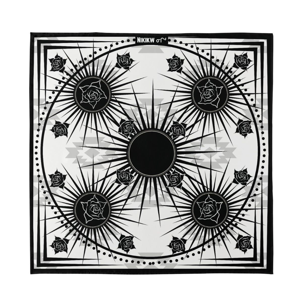 Rose Print Silky Scarf