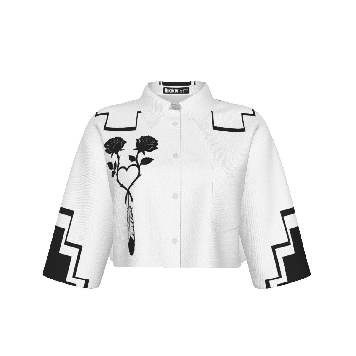 Featherly Rose Cropped Jacket