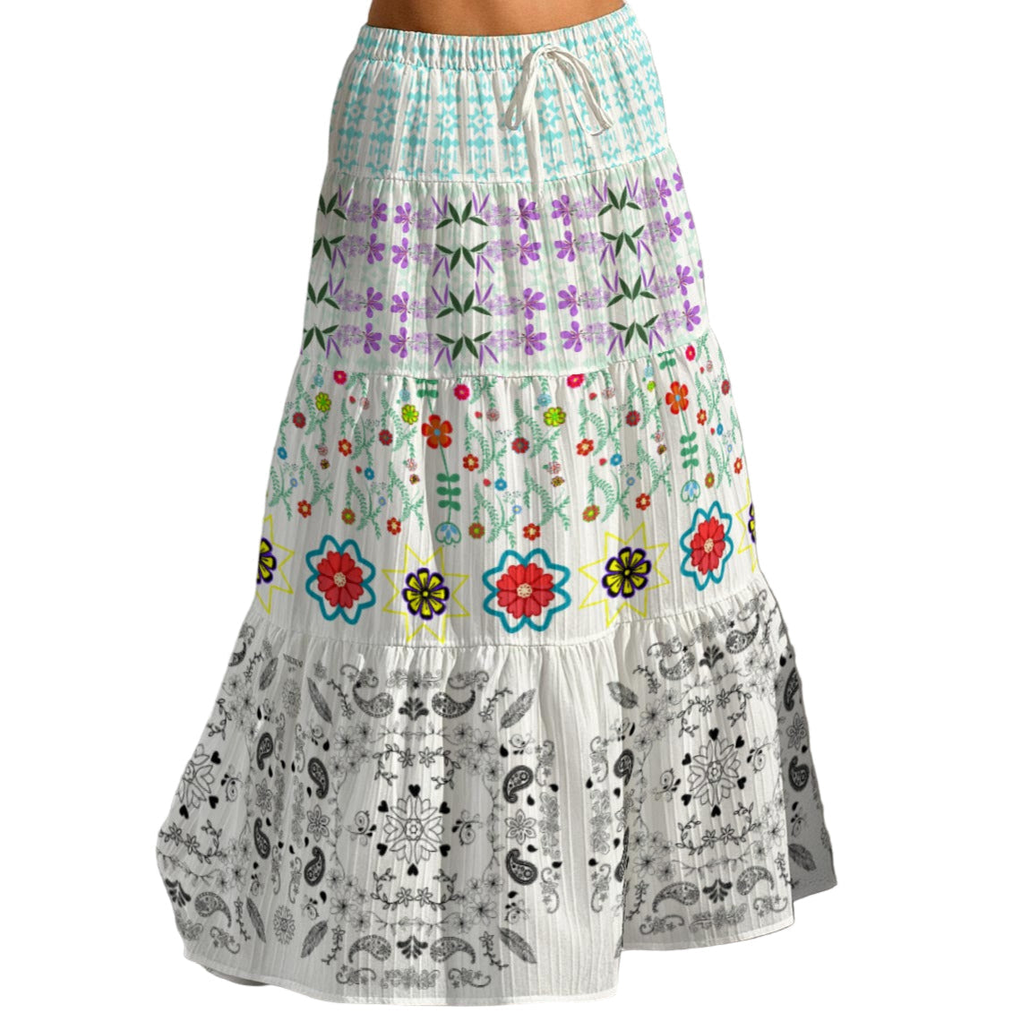 Handkerchief Pleated Long Skirt