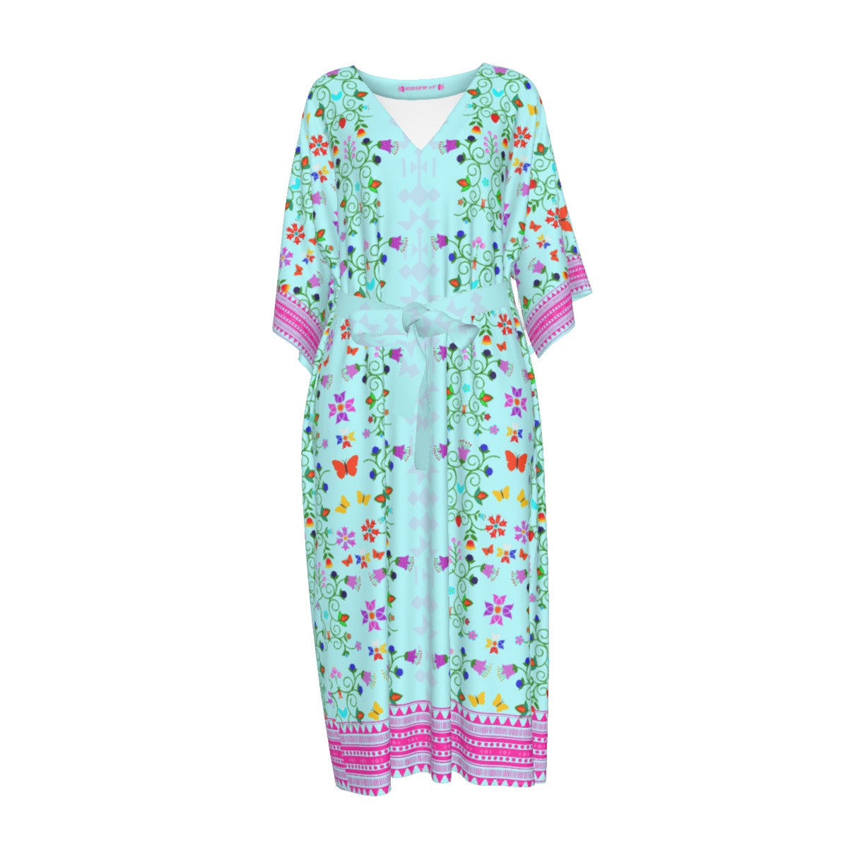 Native Woodland Floral Flowy Silky  Dress