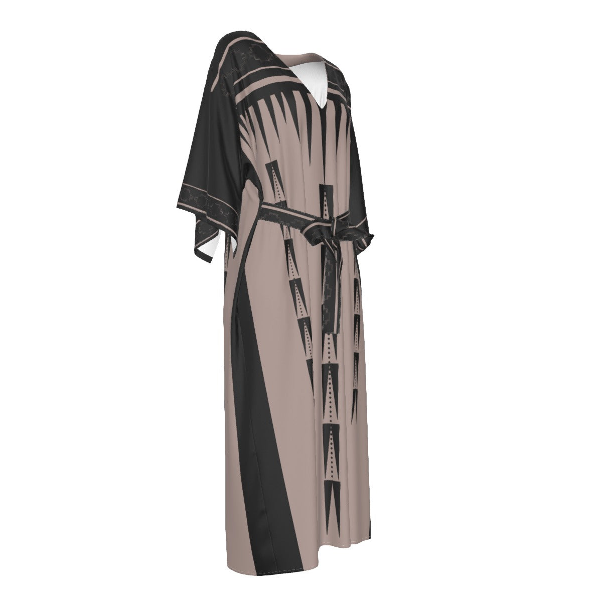 Native Print Flowy Long Dress