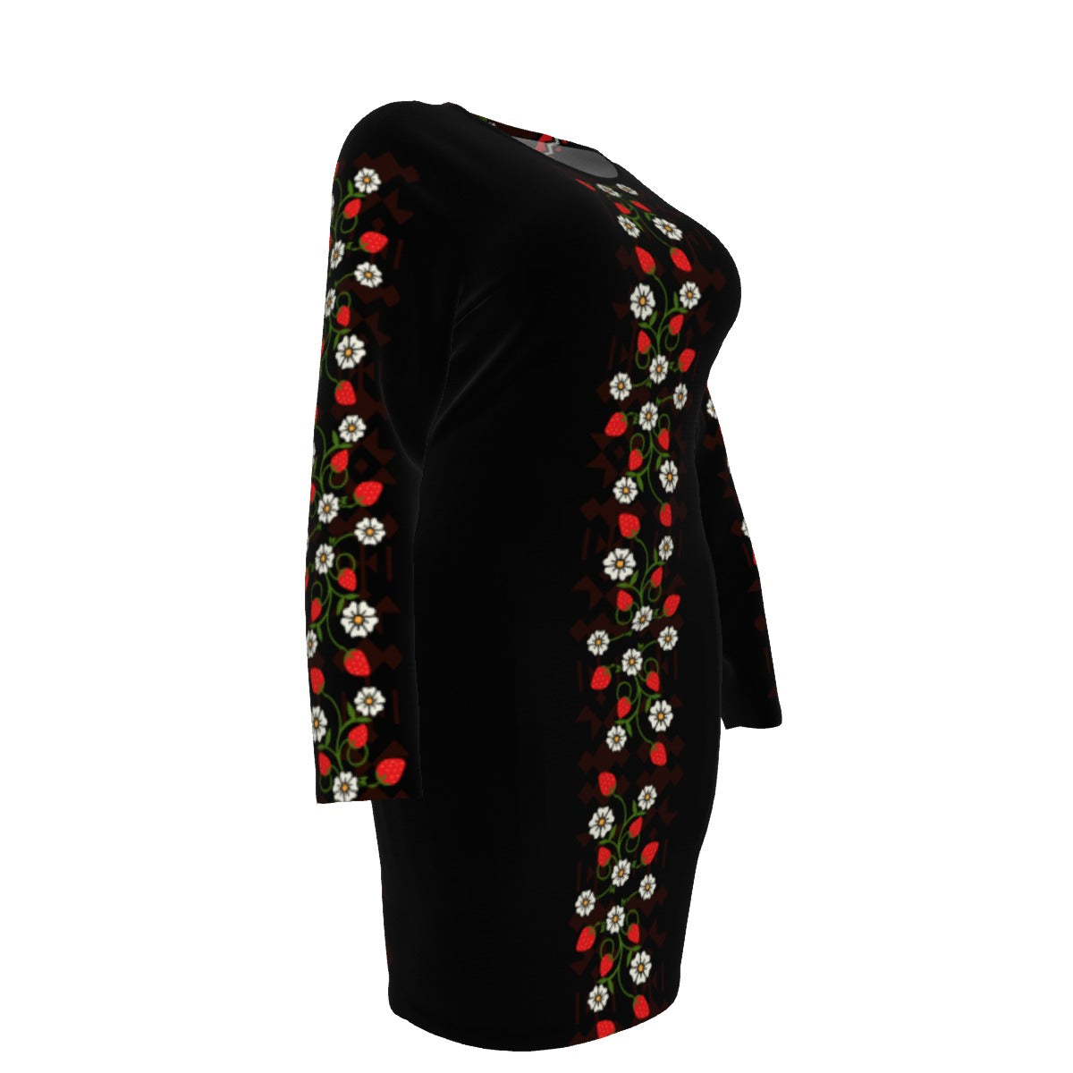 Strawberry Heart Berry Mesh Dress Plus