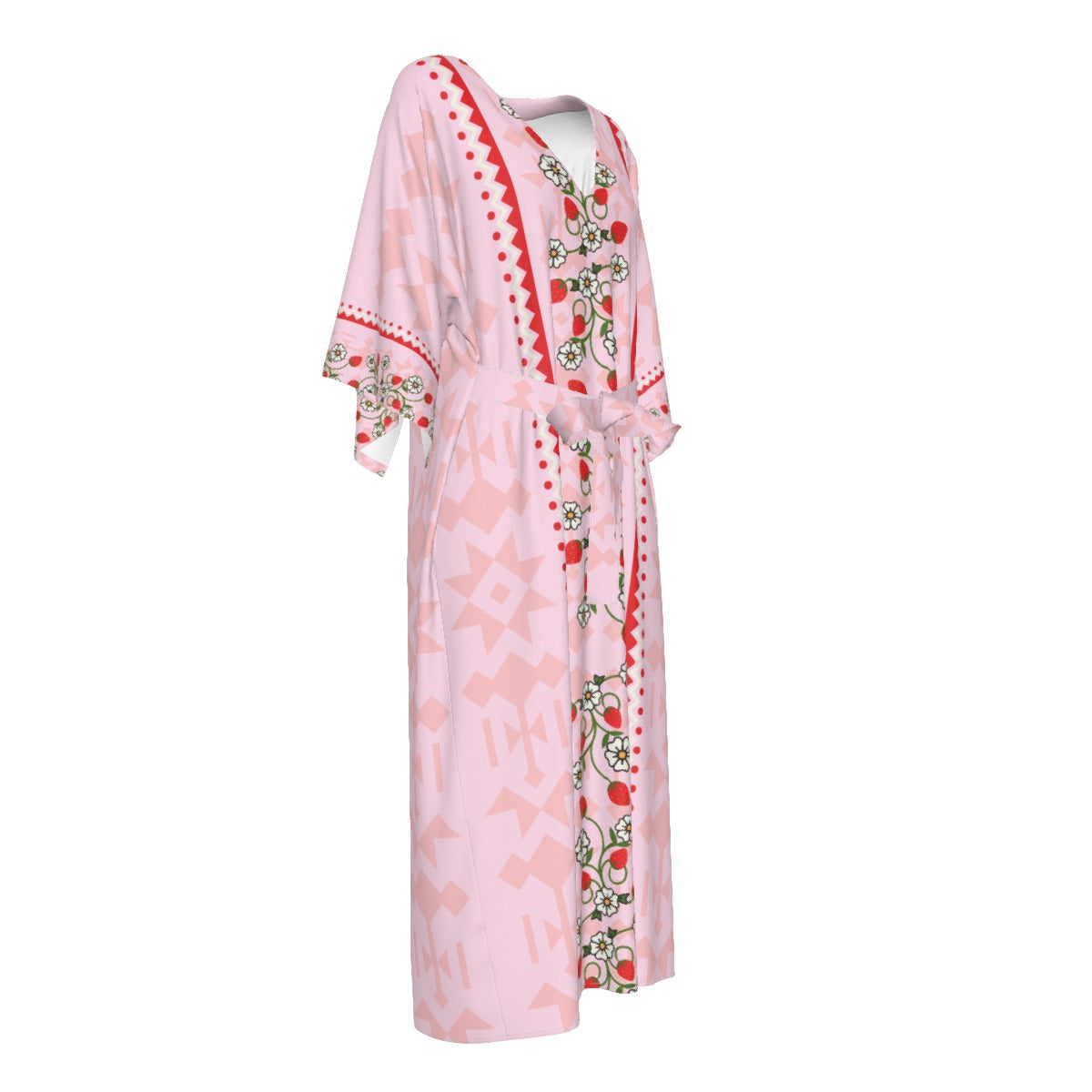 Strawberry Heart Berry Flowy Long Dress