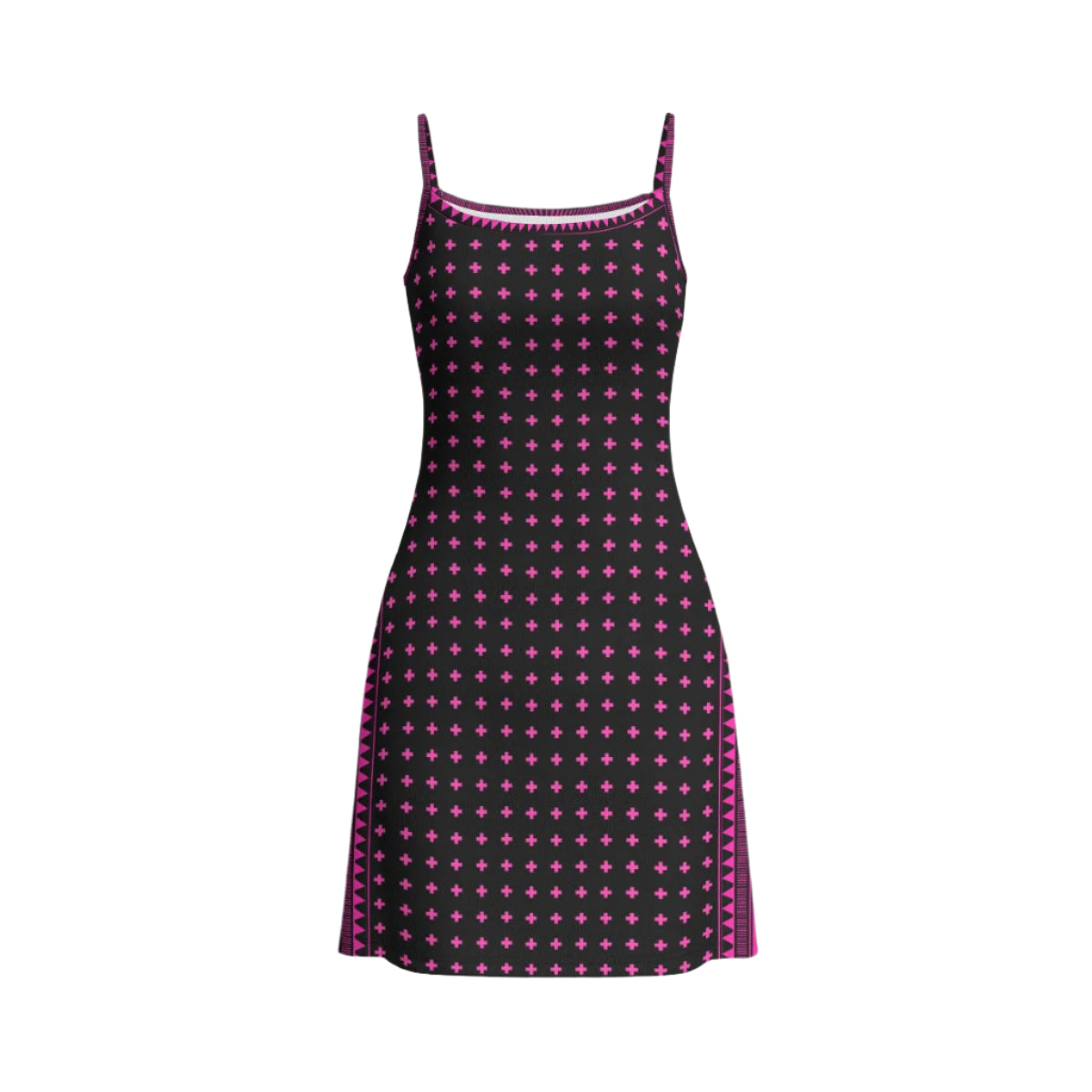 Cross Double-Layer Mesh Dress