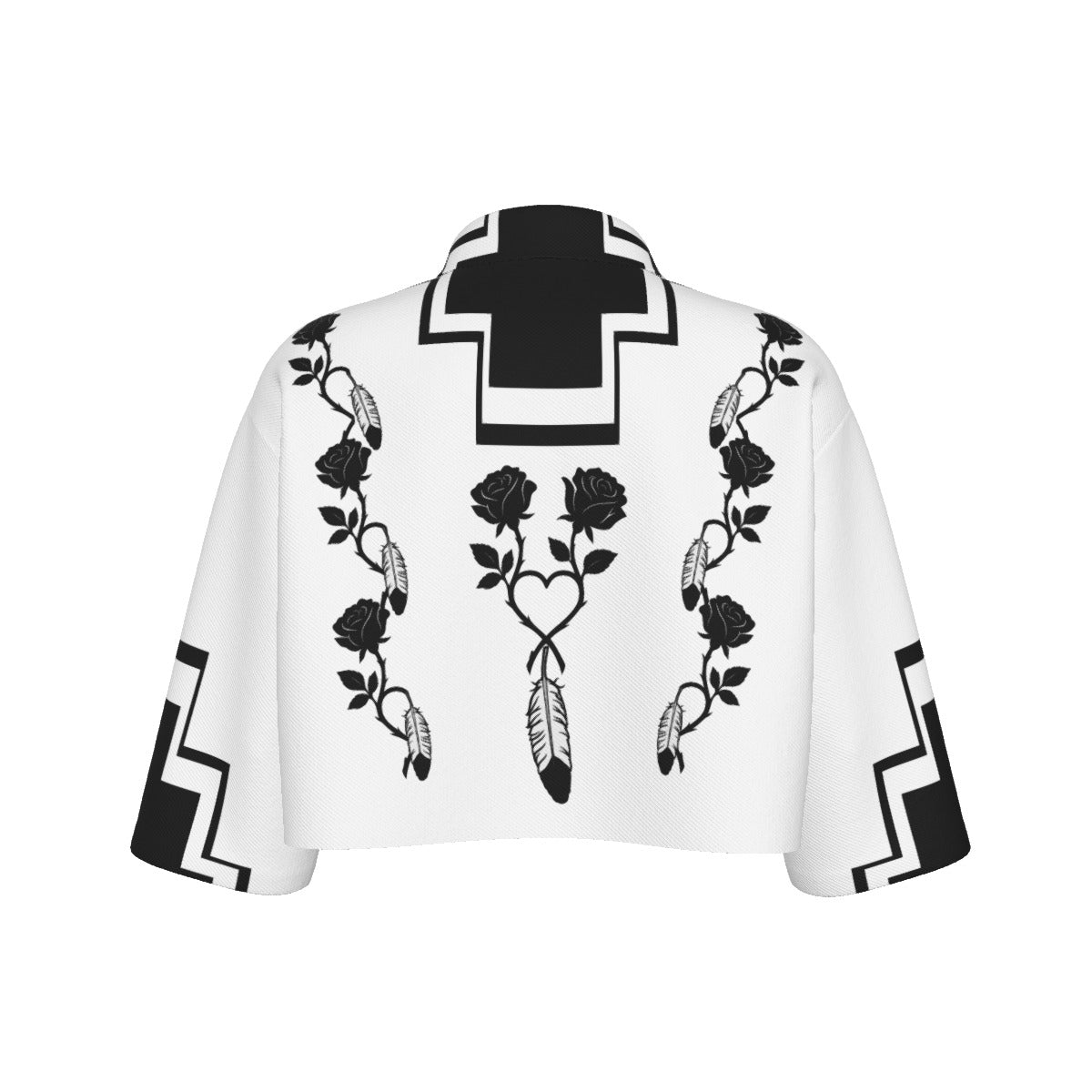 Featherly Rose Cropped Jacket
