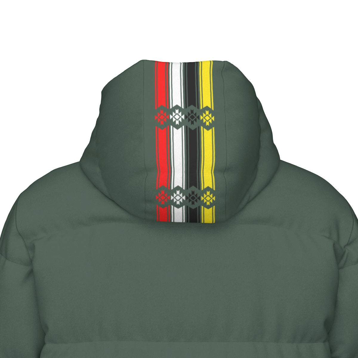 Medicine Wheel Ribbon Long Duck Down Jacket