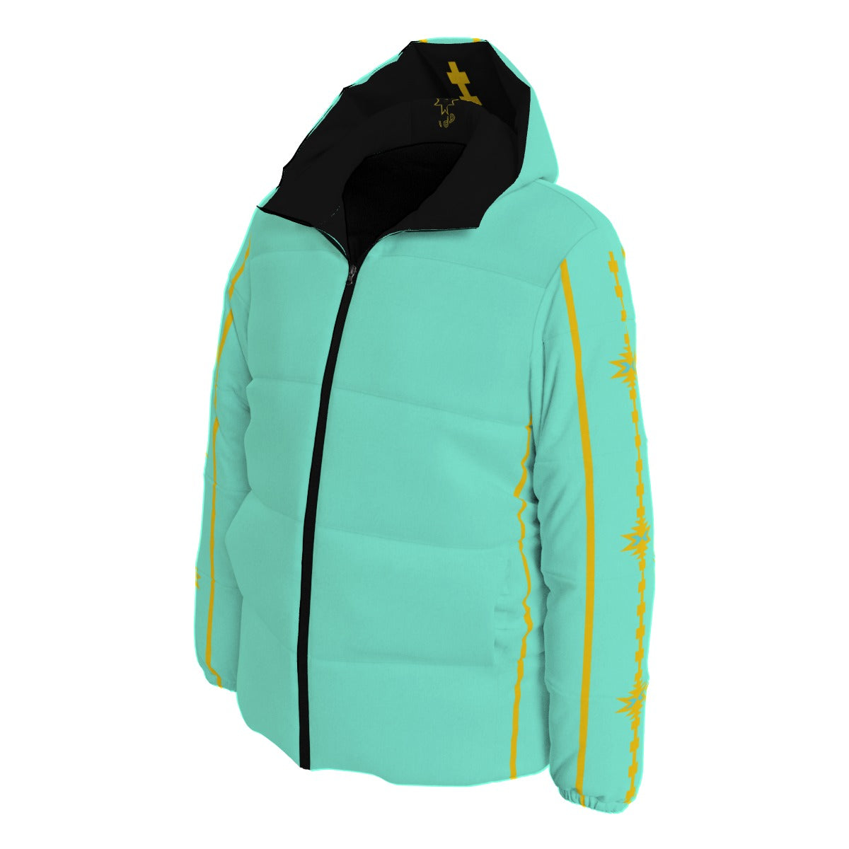 Turquoise & Yellow Duck Down Jacket