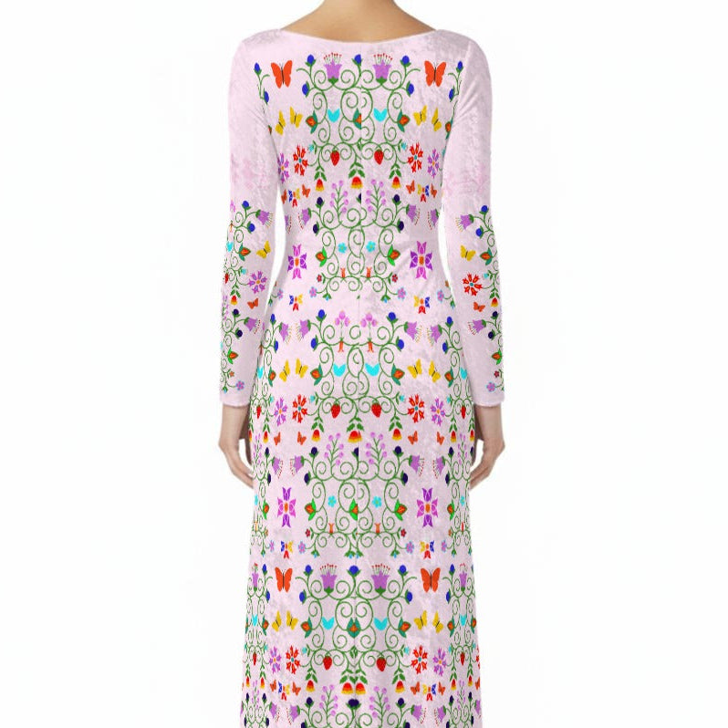 Velvet Floral Maxi Dress