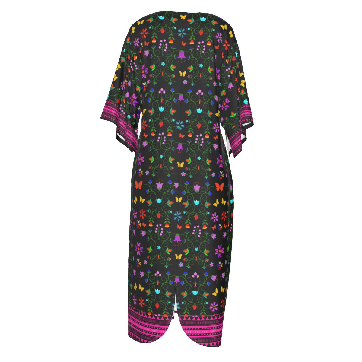 Native Woodland Floral Flowy Silky  Dress