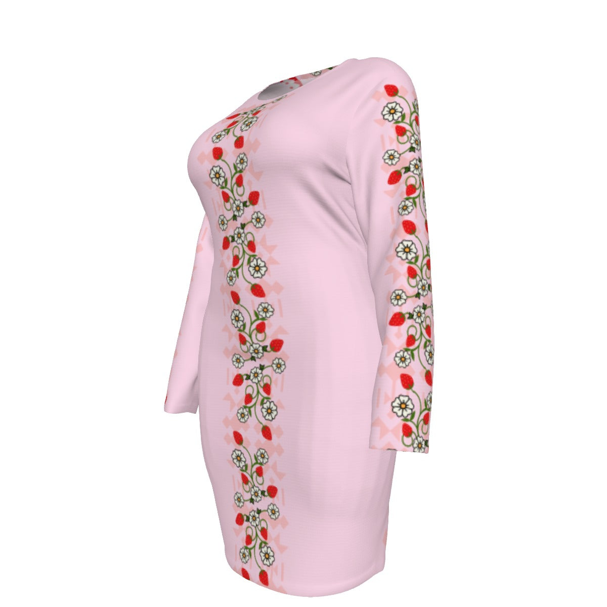 Strawberry Heart Berry Mesh Dress Plus