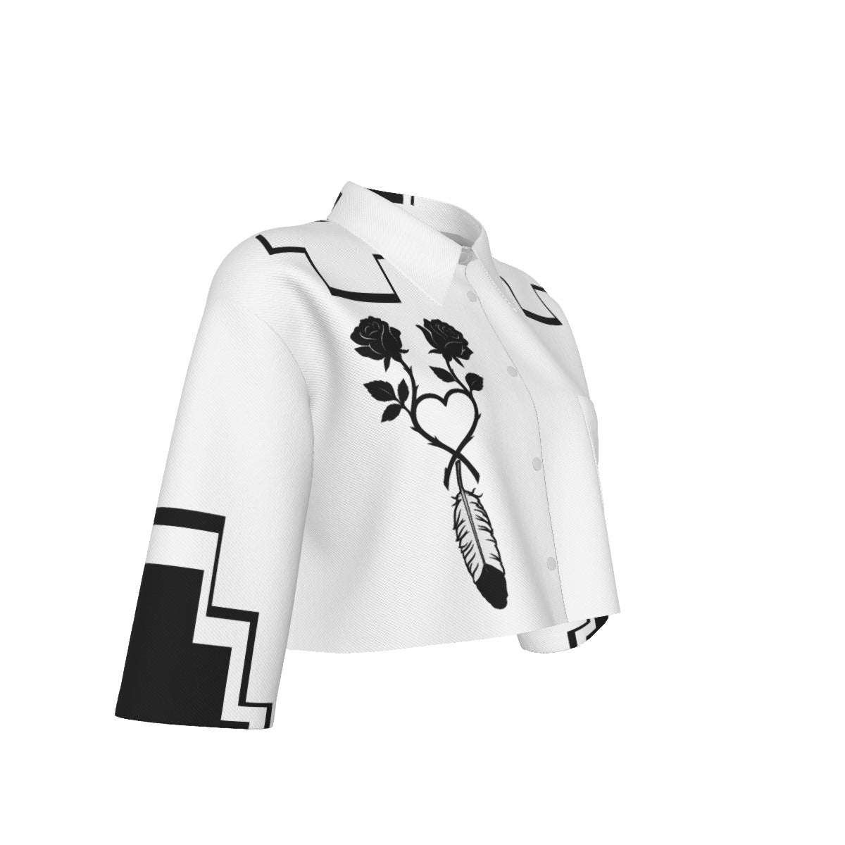 Featherly Rose Cropped Jacket