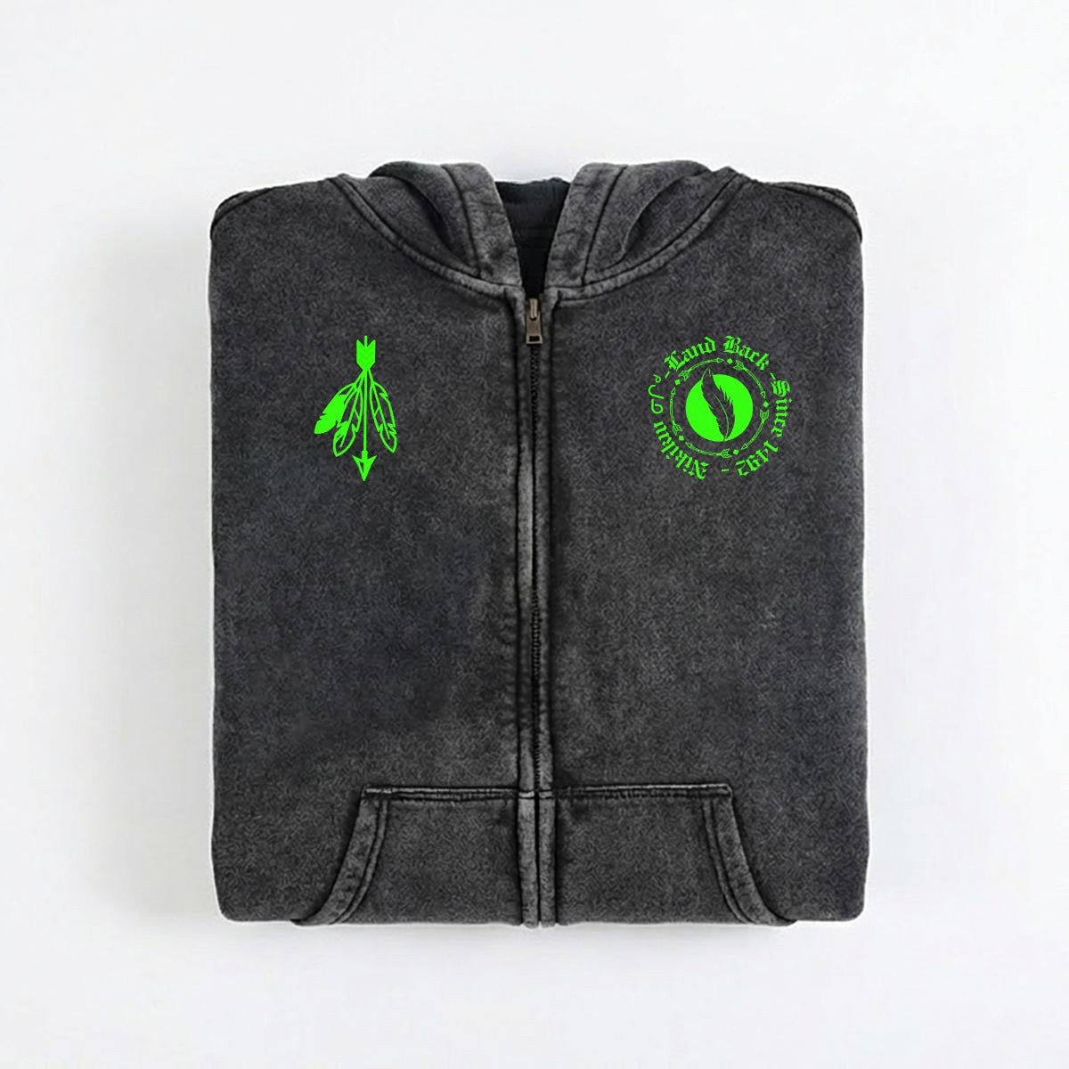 Land Back Zip up Hoodie
