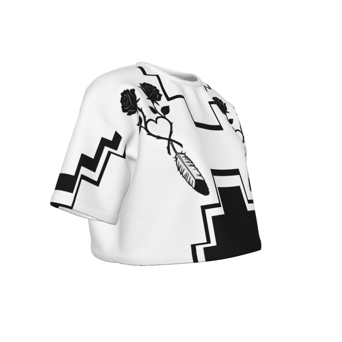 Rose Cropped Cotton T-shirt